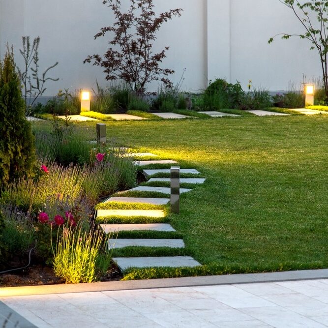 Professional Hot Shot Electric certified experts install landscape lighting – licensed Tulsa electricians add energy-efficient LED path lights for safety & beauty.